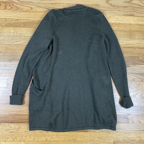 Tahari Long Cardigan Sweater Women's XS Beige Tan Cable Knit Cotton Blend Long - Picture 10 of 10